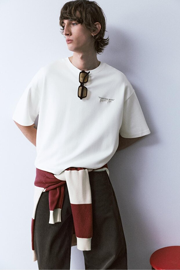 Kısa kollu Retrospective grafik sweatshirt - 1