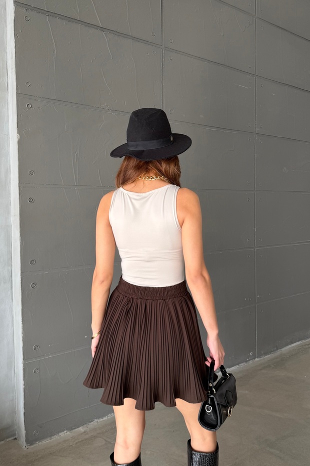 Poliviskon Piliseli Şort Etek - 3