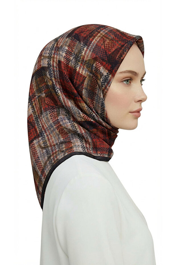 Eșarfă din raion cu model reflectant - 3