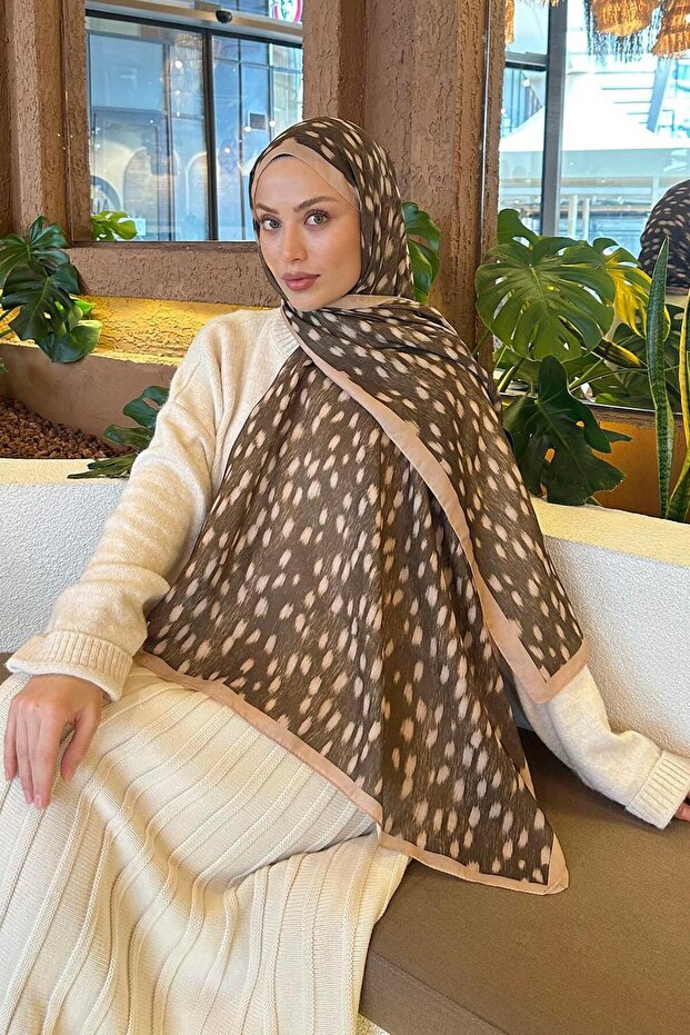 Ceylan Desen Soft Şal Camel - 1