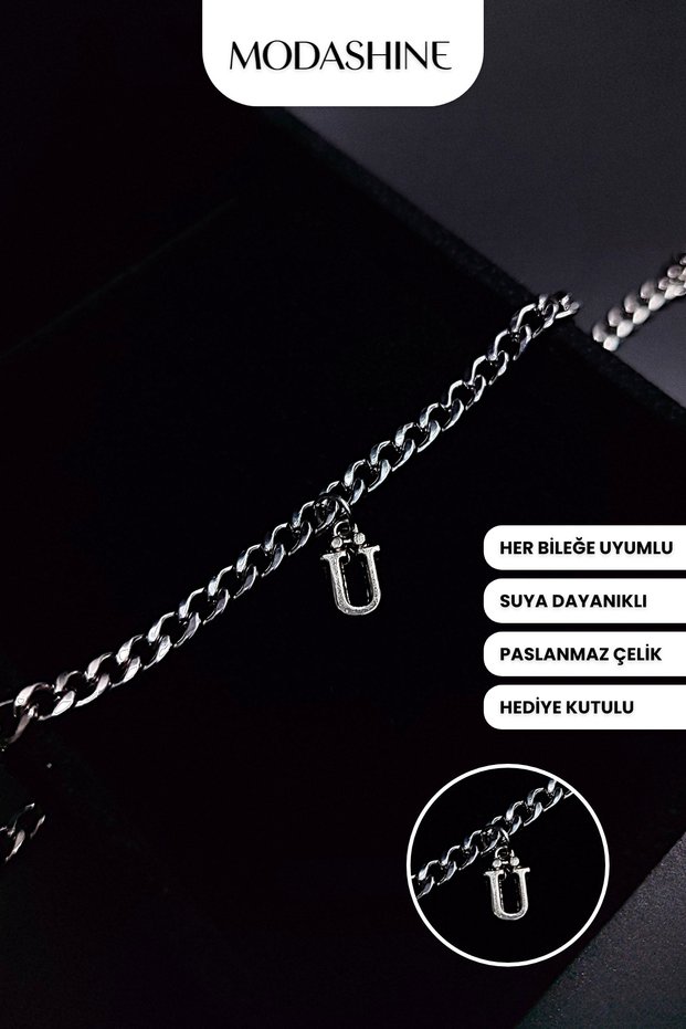 Stainless Steel Bracelet with Letter U – Adjustable Letter Bracelet Special for Lover, Mom, and Wife