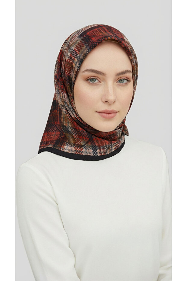 Eșarfă din raion cu model reflectant - 7