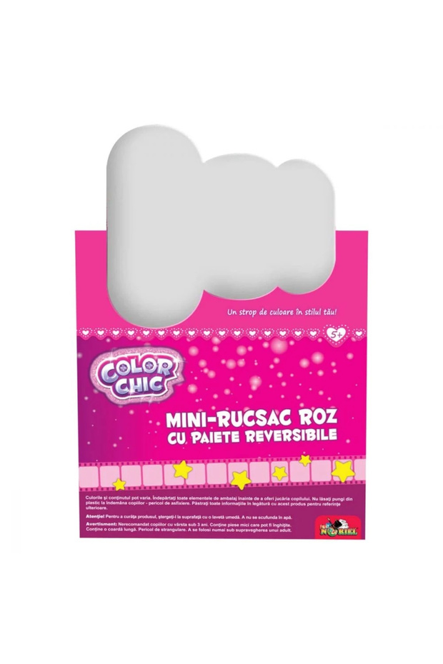 Pink backpack with reversible sequins, - 4