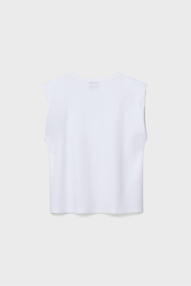 Basic vatkalı t-shirt - 7