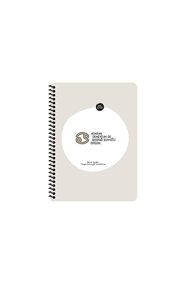 A4 Spiral Bound Cardboard Cover Lined Notebook with Stickers - Let's Not Use the Word "Alıngan"