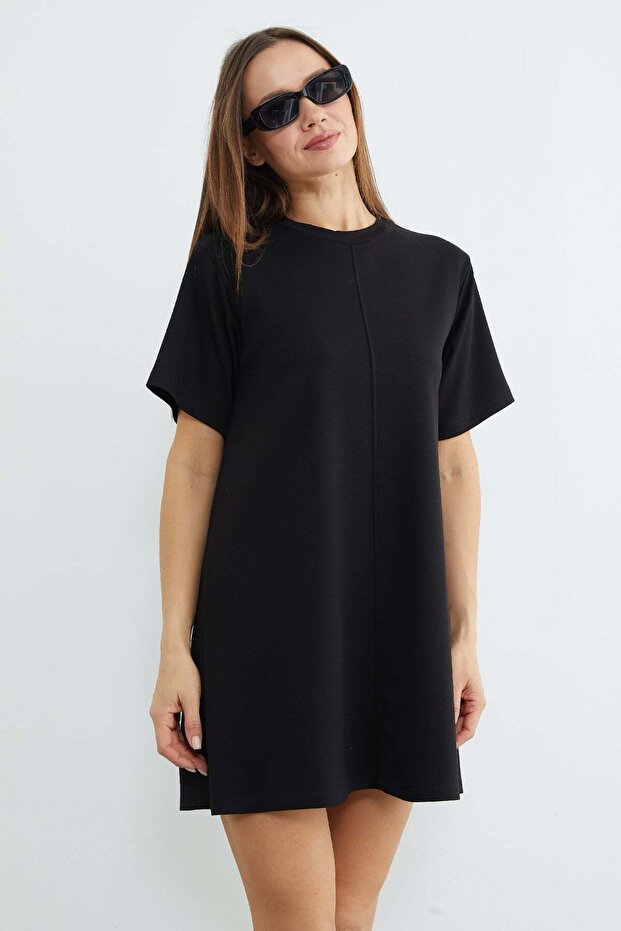 Basic Çimalı Mini Boy Modal Elbise - 4