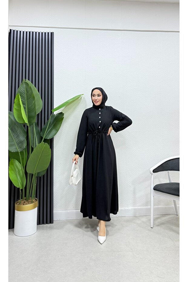 düğmeli aerobin elbise kadın - 3