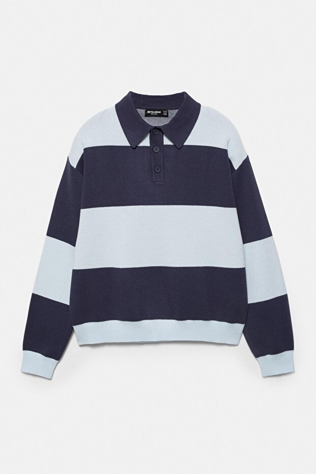 Panelli uzun kollu polo tişört - 7