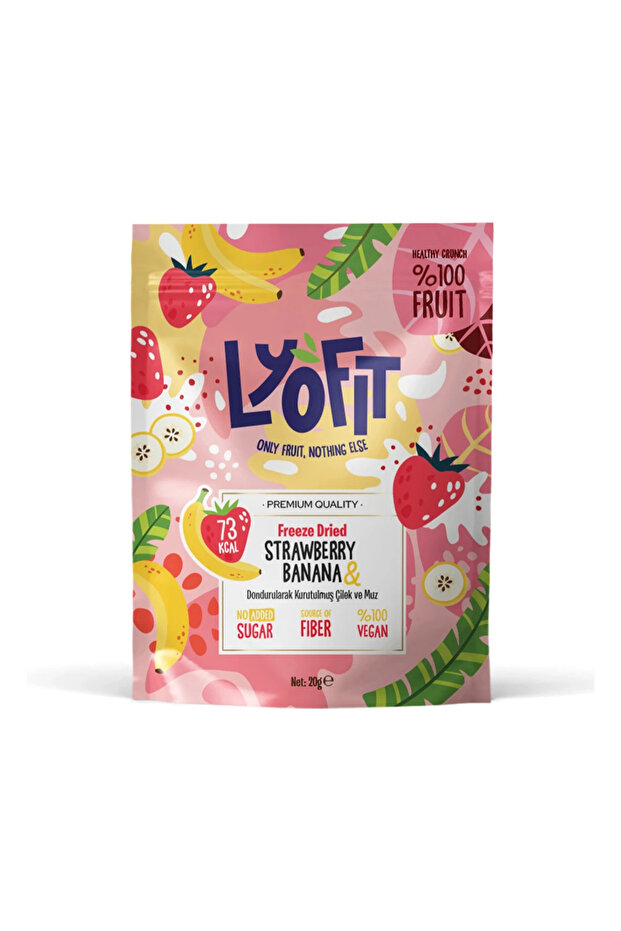 Lyofit Food Freeze Dried Muz Çilek 20g 1 Adet