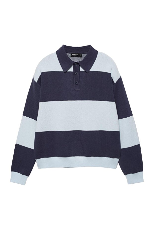 Panelli uzun kollu polo tişört - 3