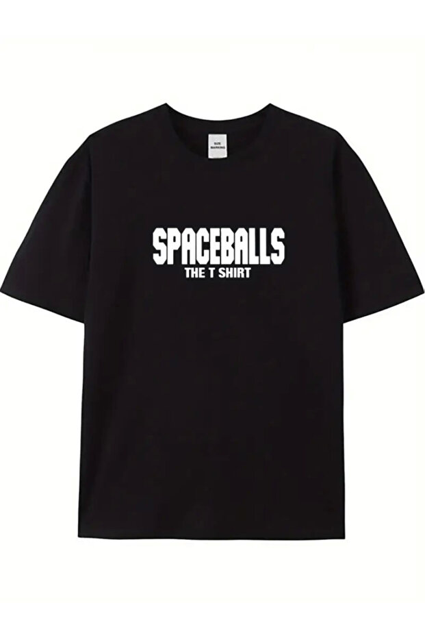Printed Oversize Crew Neck T-Shirt - Black