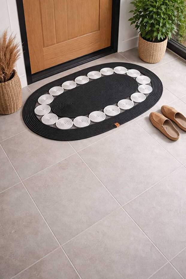 Handmade Snail Model Bathroom Mat in Front of the Sink