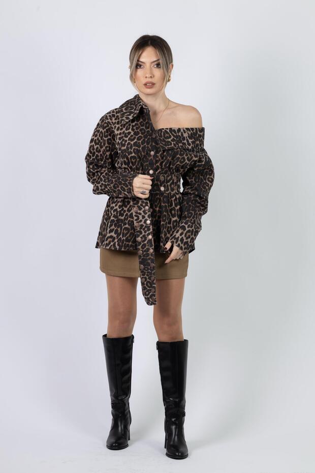 LEOPAR DENİM GÖMLEK