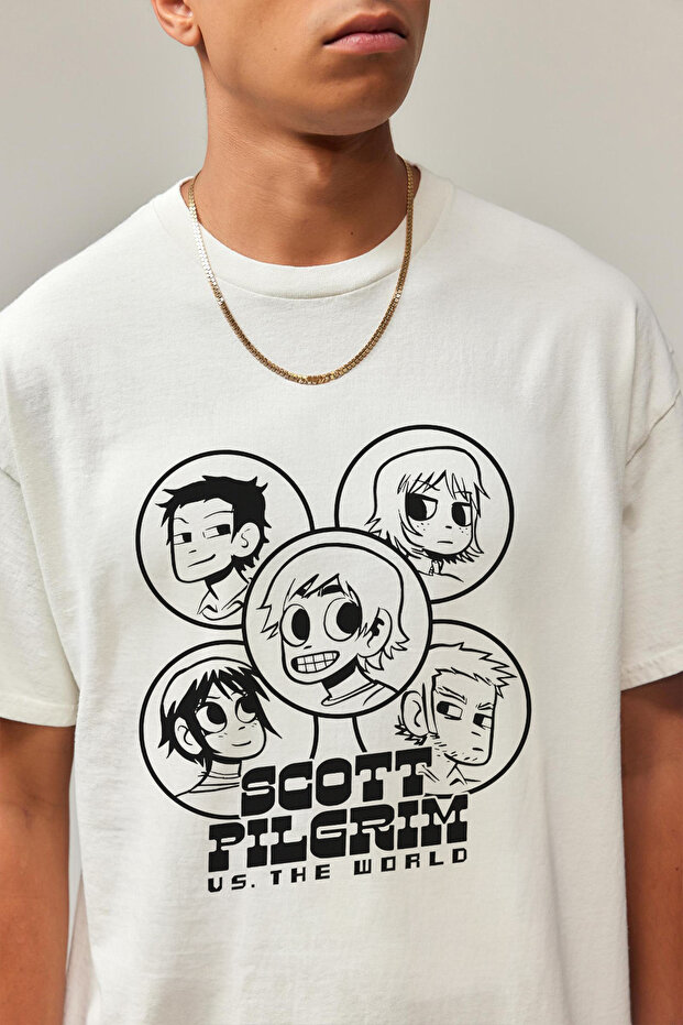 Unisex Oversize Scott Pilgrim Vs the World Printed Premium T-Shirt