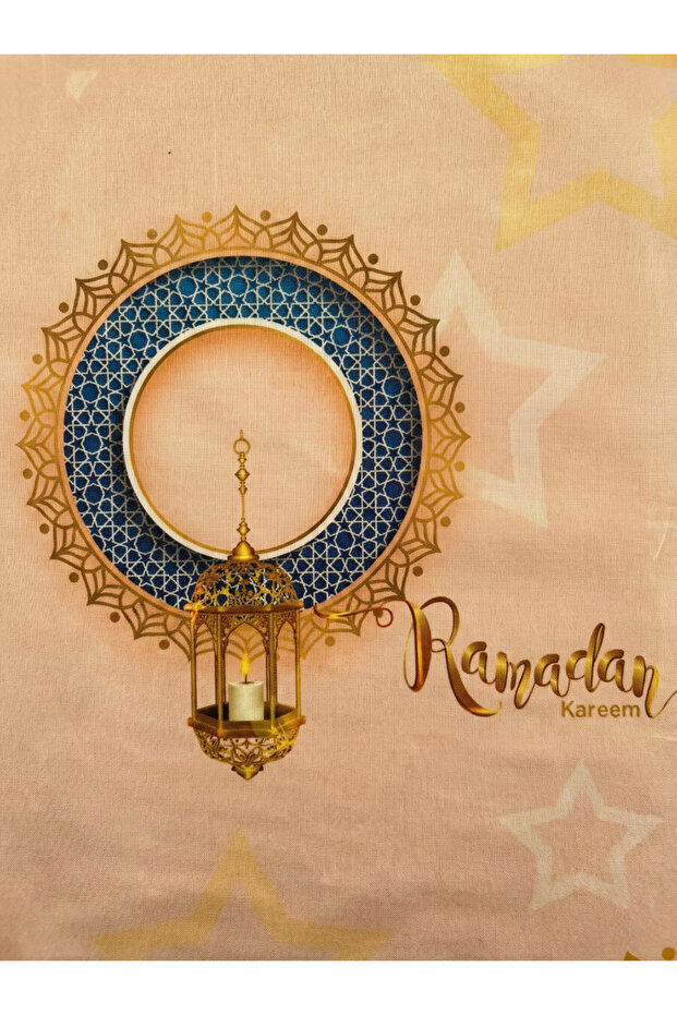 مفرش طاولة رمضان مقاوم للسوائل - مفرش طاولة منقوش مقاوم للبقع وقابل للمسح والغسل - 3