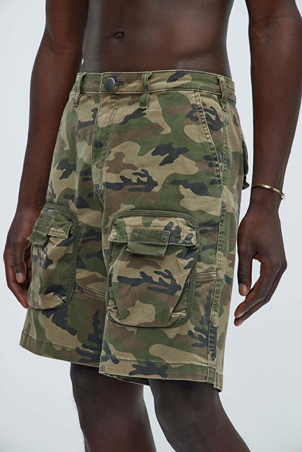 Nova Men Hawk Cargo Rahat Şort - Kamuflaj, - 7