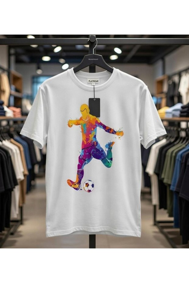 Unisex Oversize Mold Football Design Printed Tshirt