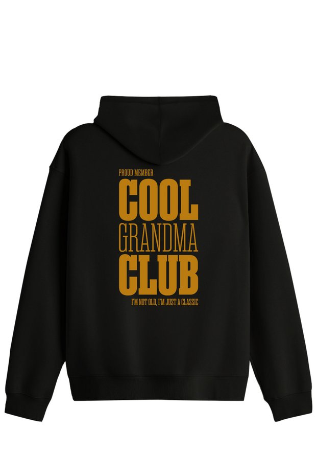 Cool Grandma Club Printed Unisex Hooded Collar Hoodie