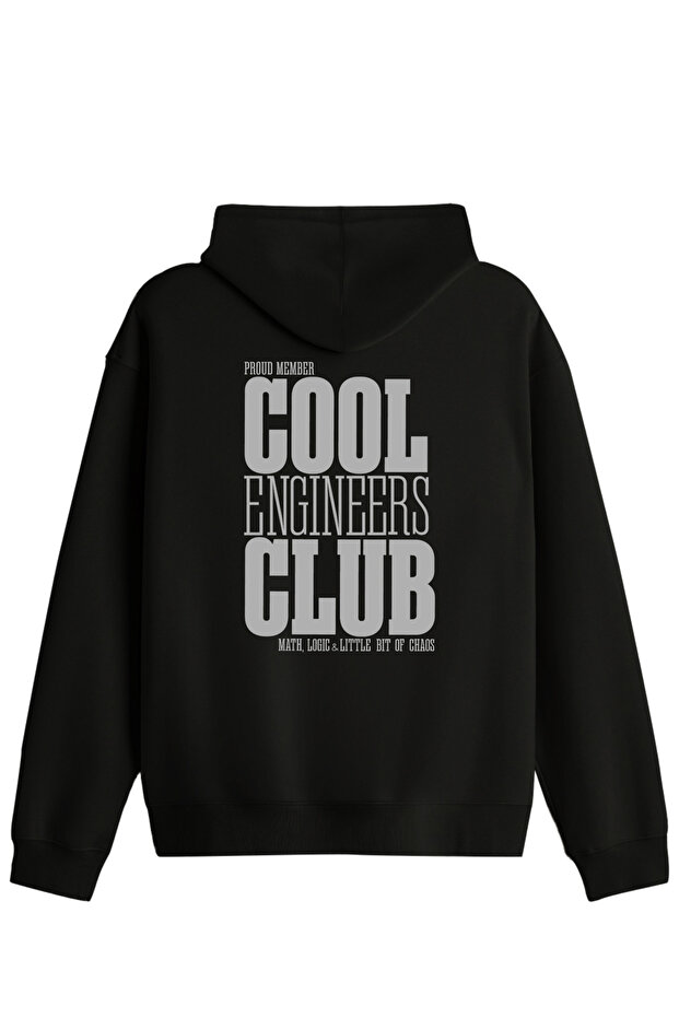 Cool Engineers Club Printed Unisex Hooded Collar Hoodie