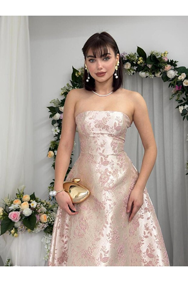 hase straplez elbise - 4