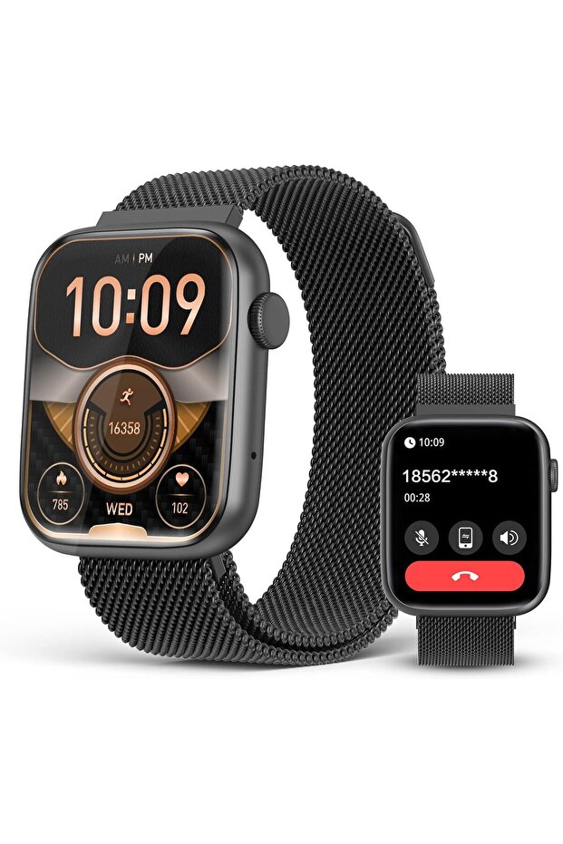 Smart Watches for Men Blood Pressure, Waterproof Smartwatch, 1.9" AMOLED Display Black