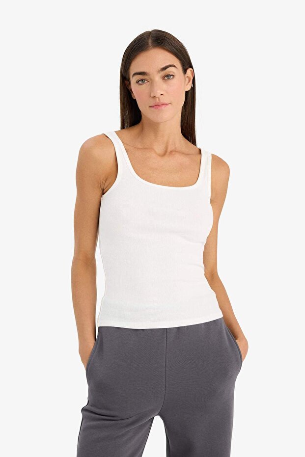 Slım Fıt Basıc Fitilli Kaşkorse Atlet E5540AX26SP - 3