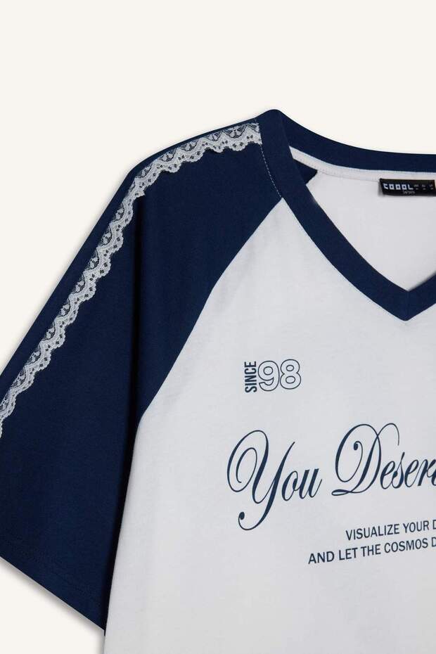 Oversıze Baskılı Tişört G5879AX26SP - 7