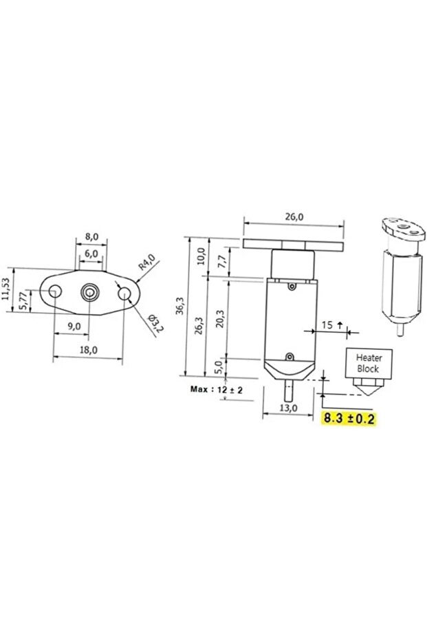 مستشعر طابعة ثلاثية الأبعاد، مستشعر تسوية السرير التلقائي، تسوية السرير التلقائية ثلاثية الأبعاد، ملحقات الطباعة ثلاثية الأبعاد، ملحقات تلقائية - 5