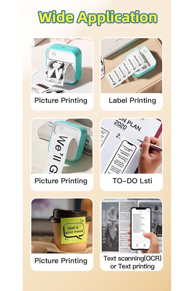 طابعة ملصقات صغيرة LX-D5 طابعة ملصقات حرارية صغيرة متعددة الوظائف (أزرق) - 3