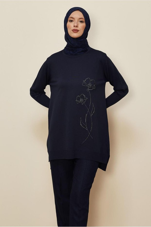 Beaded Embroidered Knitwear Tunic 45907