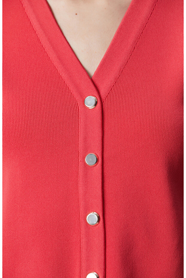 Nar Çiçeği Kısa Kol Triko Ceket - 6