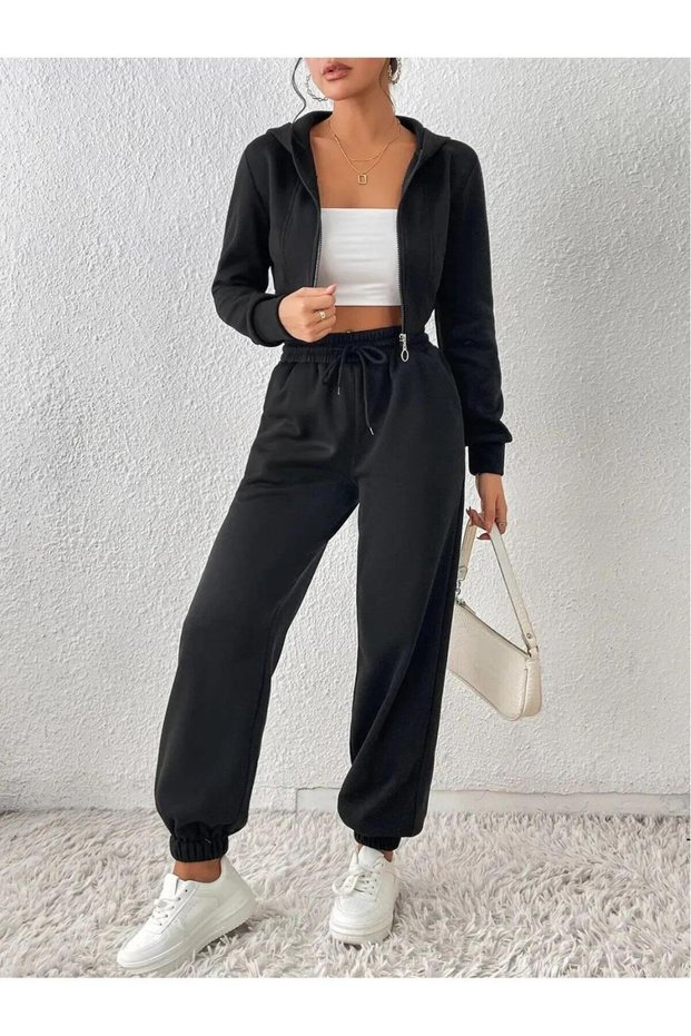 Women's Seasonal Flat Sweatpants with Elastic Cuffs