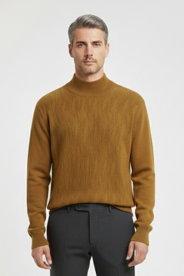 Men's Half Turtleneck Patterned Sweater