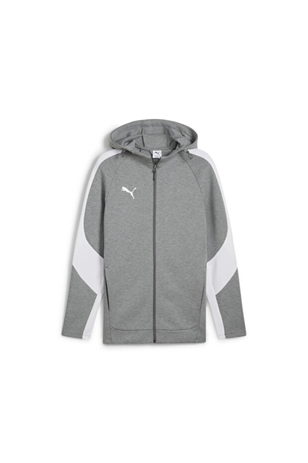 Team Evostripe Hooded Men's Football Camping Jacket 65994733 Gray
