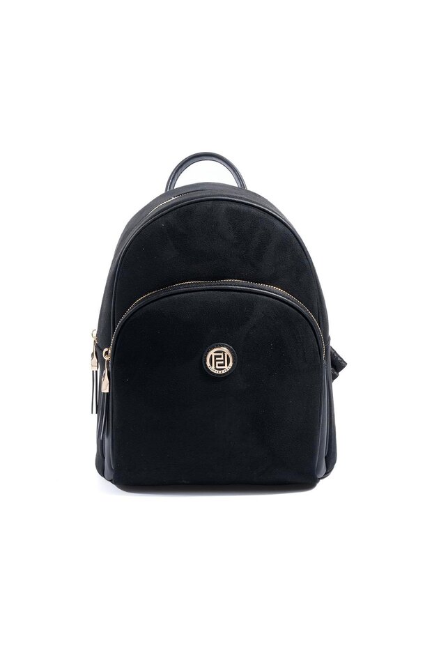 Black - Black Suede Women's Backpack Sp1062