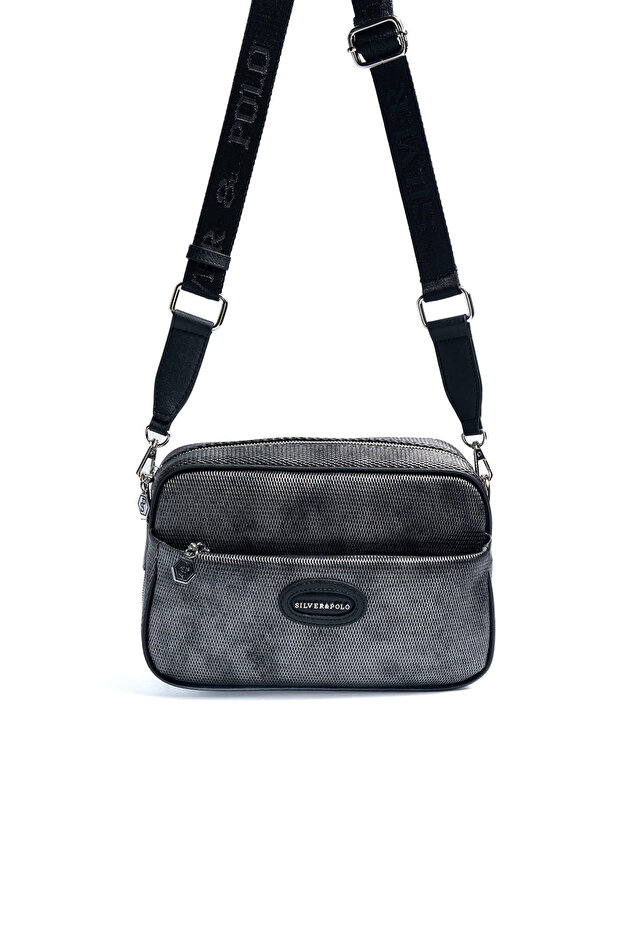 M.Silver - Black Honeycomb Women's Crossbody Bag Sp1267