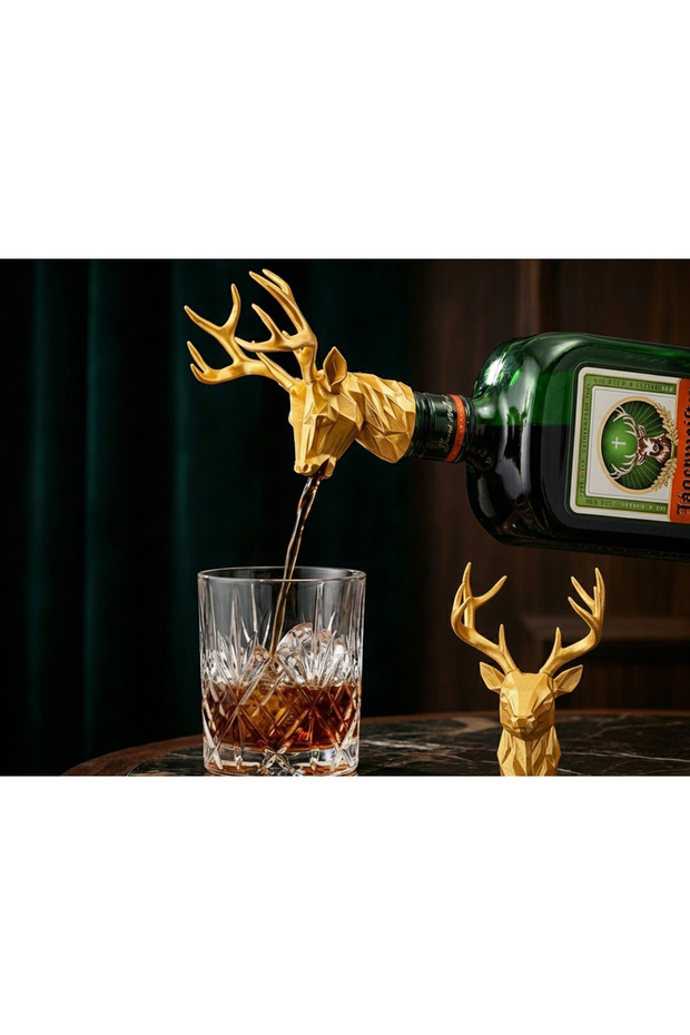 Deer Head Bottle Pouring Cap Gold 1 Piece