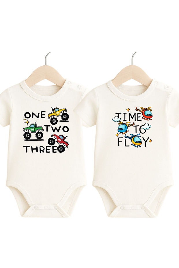 100% Cotton Baby Bodysuit & Short Sleeve Printed Bodysuit