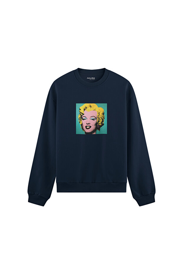 Andy Warhol / Marilyn Monroe Blue Oversize Sweatshirt - Navy Blue