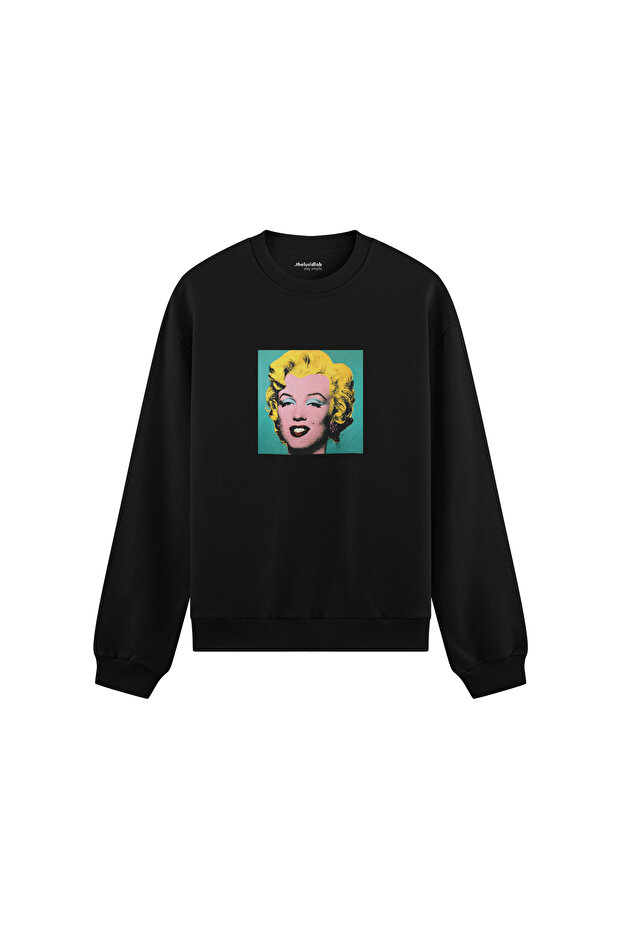 Andy Warhol / Marilyn Monroe Blue Oversize Sweatshirt - Black