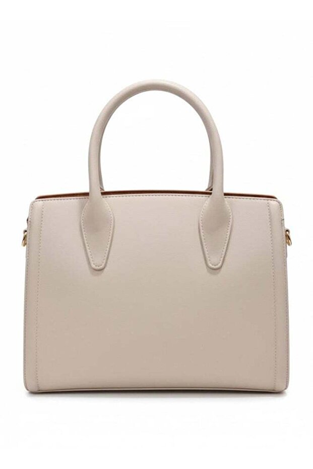 Women’s Beige Satchel Handbag – Structured Design, Premium Textured Finish, Elegant Everyd