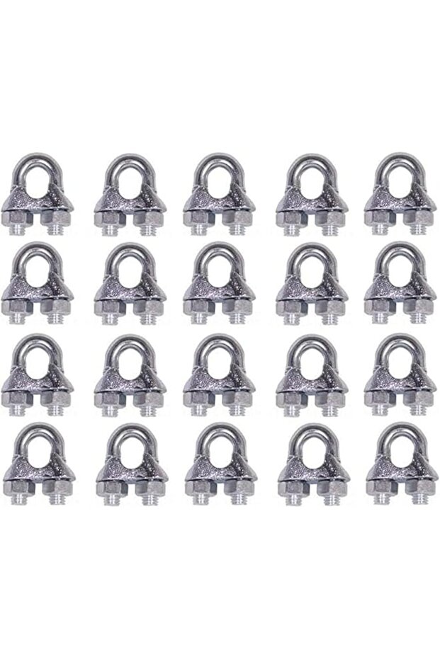 20pcs Wire Rope Cable Clip Clamp U Bolt Saddle Fastener (3 Mm)