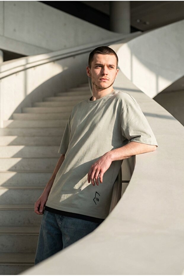 Men's Crew Neck T-Shirt with Track Detail