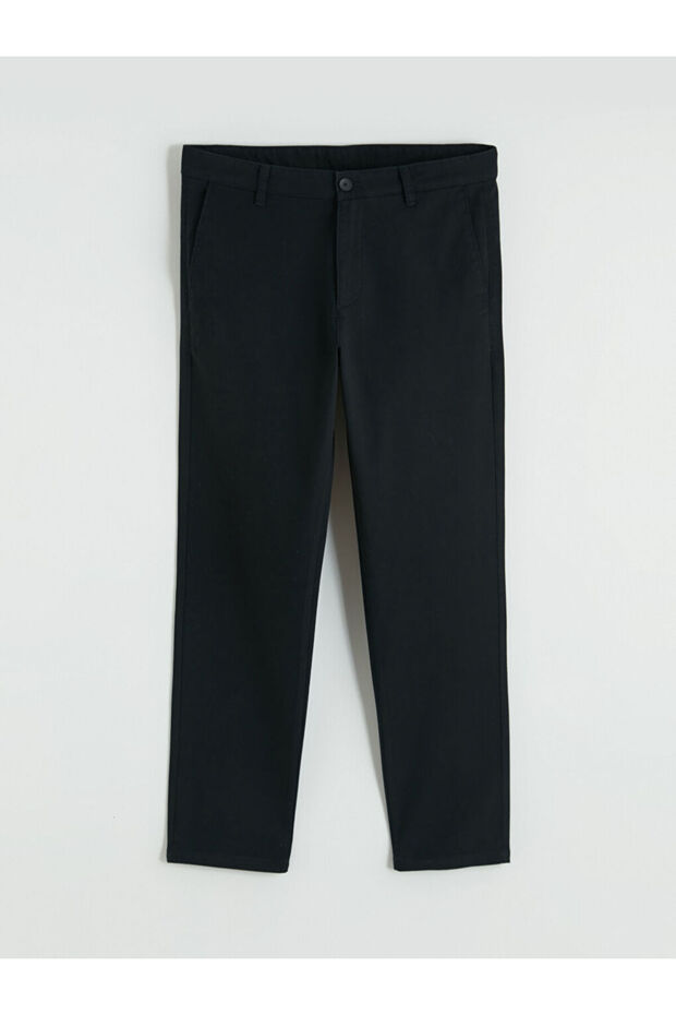 Black Slim Fit Gabardine Men's Trousers