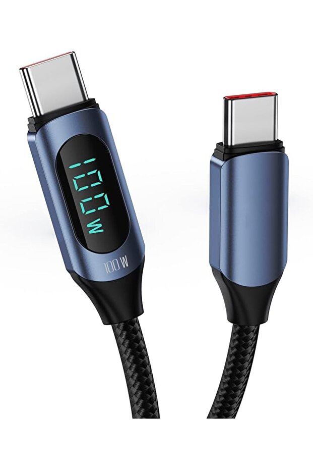 6.6FT USB C to USB C Cable Type C Fast Charge PD 100W C to C Super Fast Charging with LED Display, U