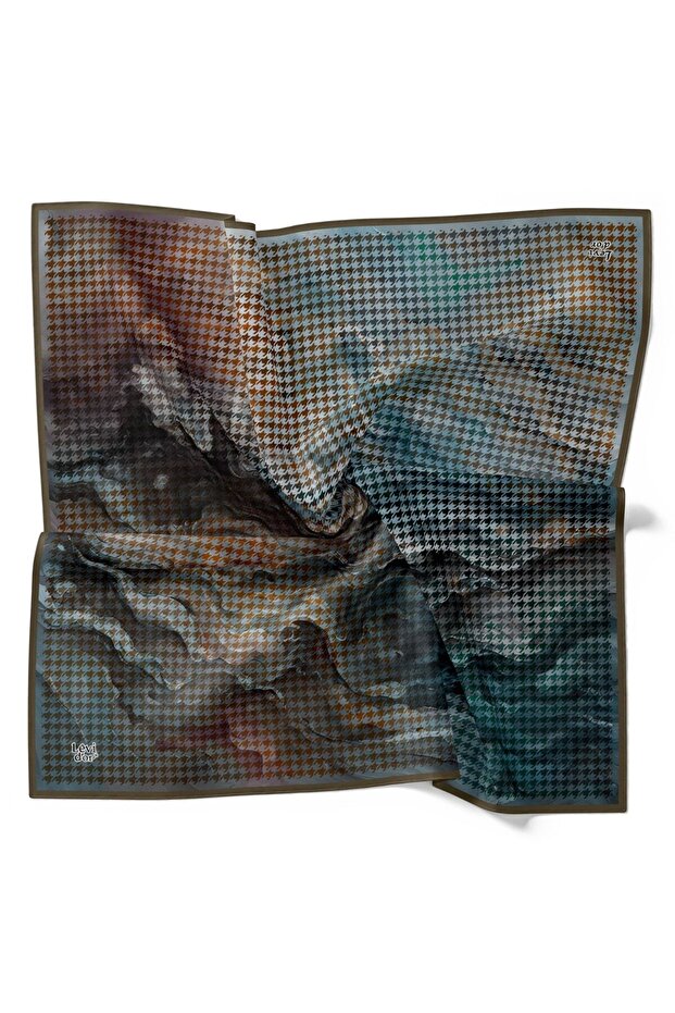 Batik Houndstooth Pattern Sparkling Crystal Scarf - 2