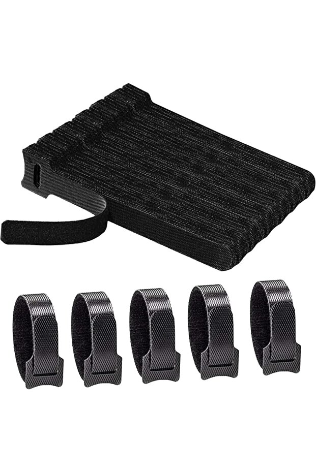 50-Pack Cable Organizer Straps | 6 Inch Reusable Hook & Loop Wire Ties for Desk, PC, TV, Home Theate