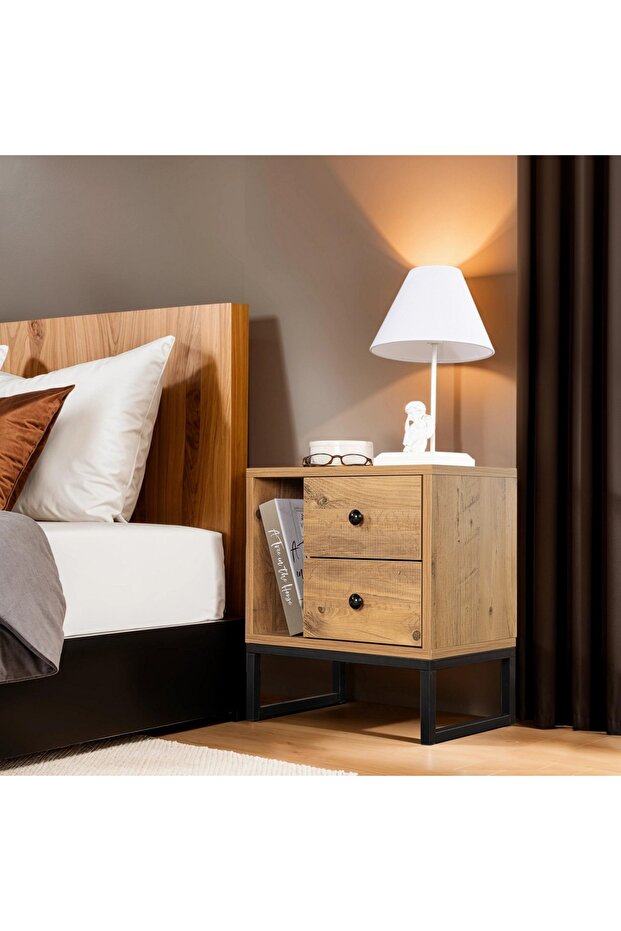 Glimmer Bedside Table Dark Green - 2