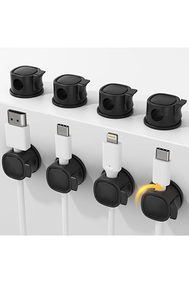 8Pack Rotatable Cord Organizer, Cable Organizer, Spring Cable Clips With Clasp Lock, Smooth Adjustab