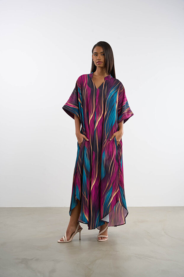 ROCHIE LUNGĂ CU GÂTUL V - 3